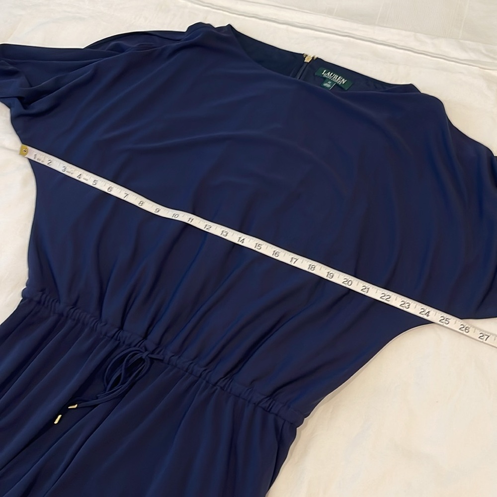 Lauren Ralph Lauren | Navy Split Sleeve Jumpsuit Sz XL - Picture 12 of 16